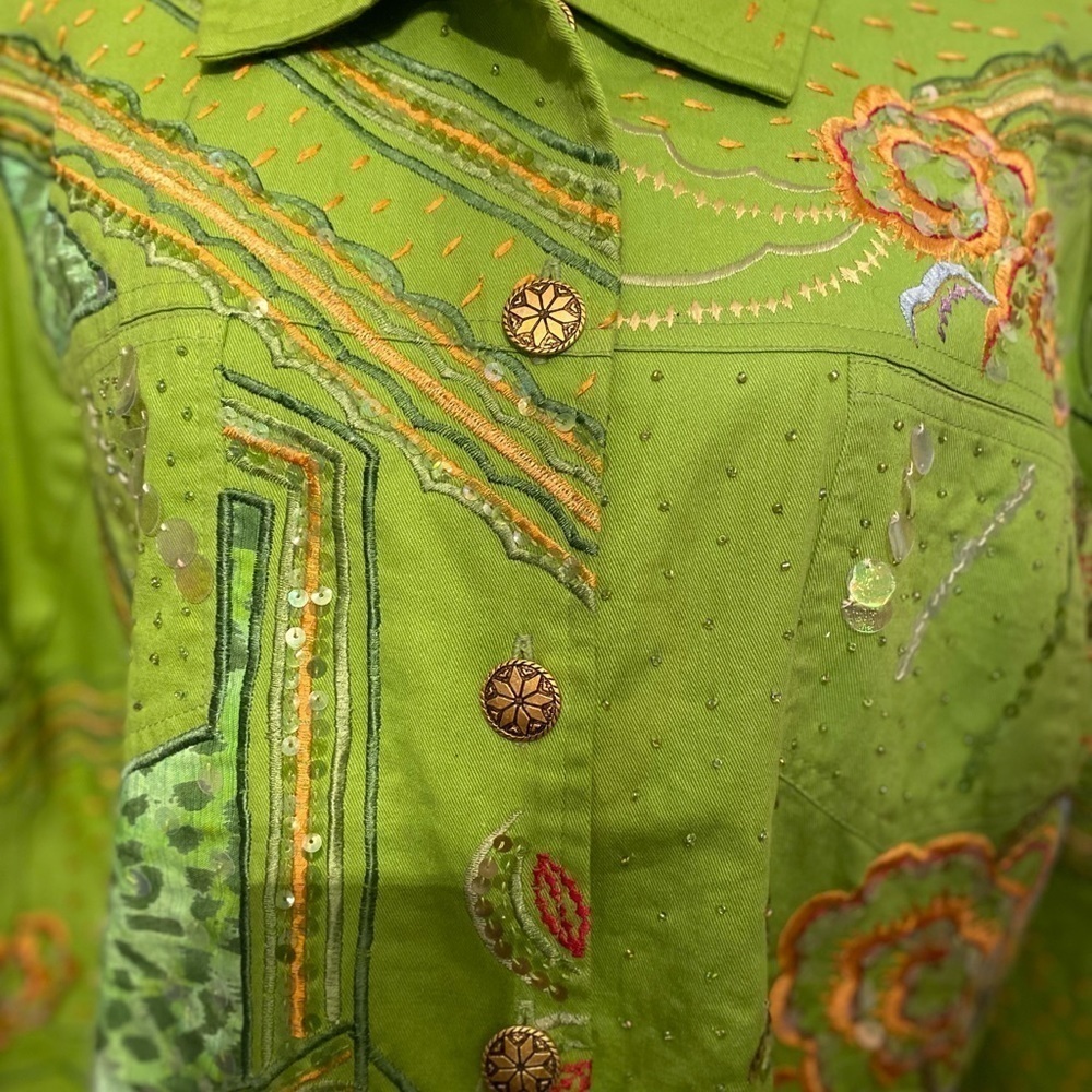 Julia Kim Blazer Jacket lime green size XL - Picture 8 of 9